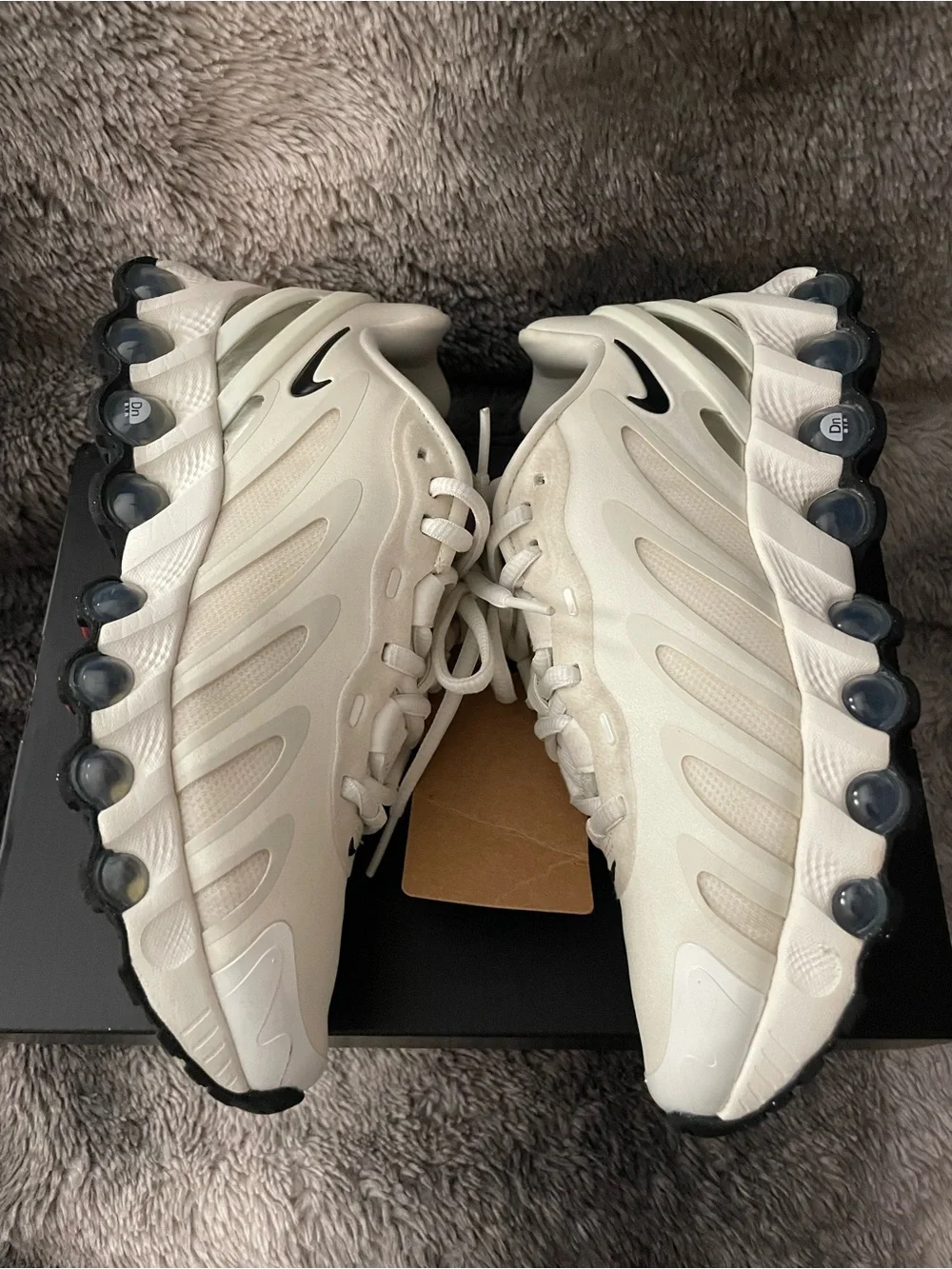 Nike Women's Off-White/White Air Max Athletic Sneakers with Clear Bubble Sole
